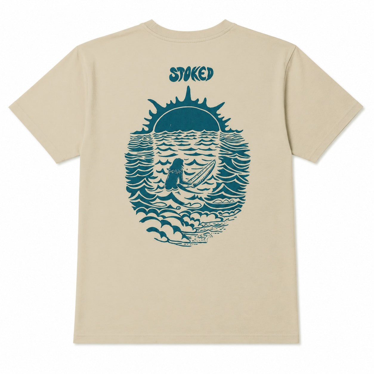 Linocut Sunset Surfer T-shirt